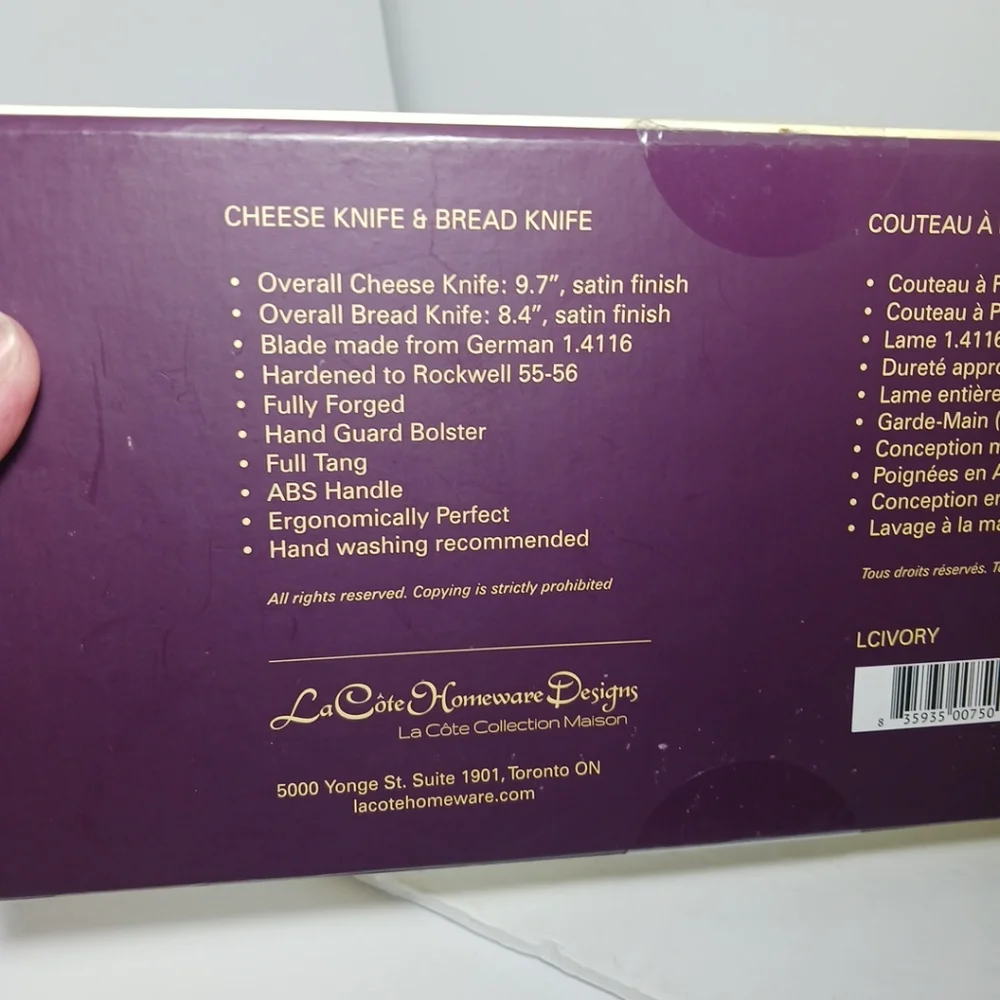La Cote Homeware Designs Cheese Set Bread & Cheese Knife